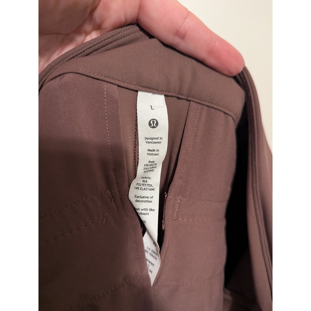 Lululemon Straight-Leg Mid-Rise Pant Luxtreme In Dark Oxide Brown Size Large - Picture 7 of 7